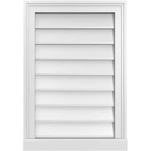 18 in. x 26 in. Vertical Surface Mount PVC Gable Vent: Decorative with Brickmould Sill Frame