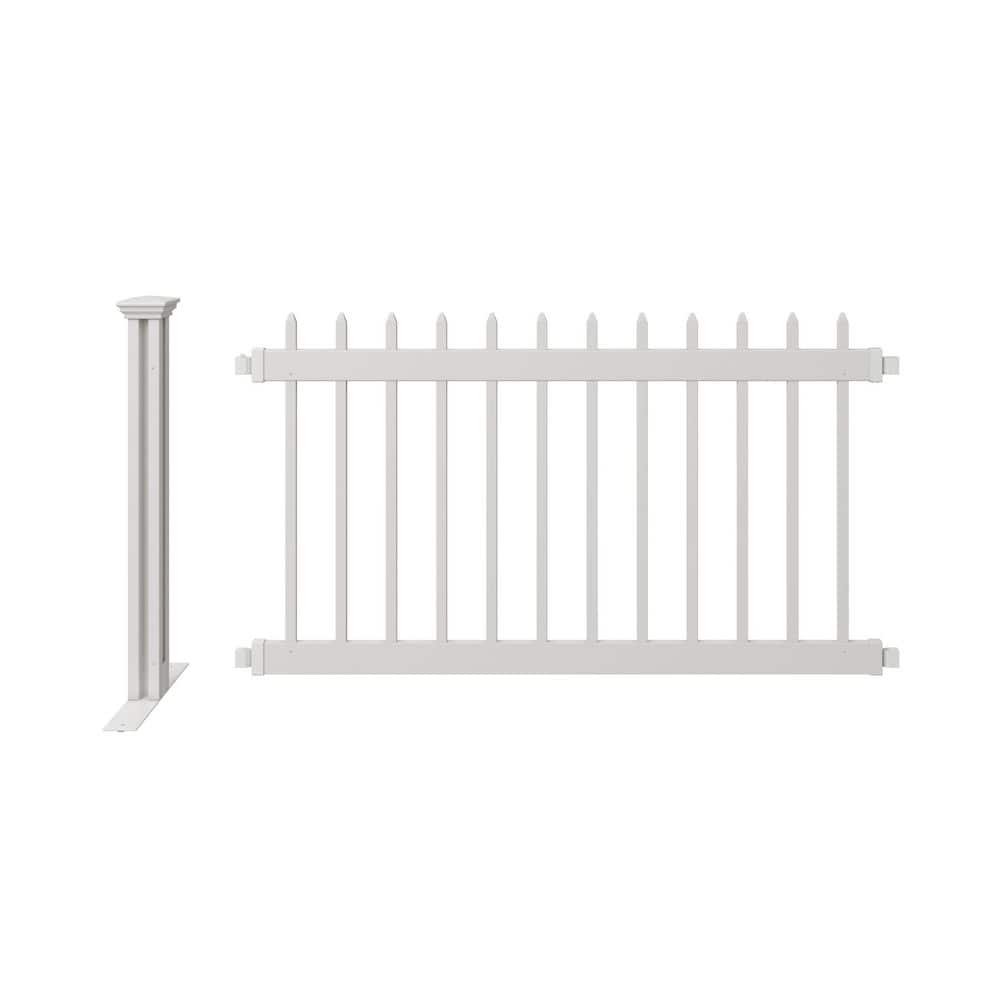 3.2 ft. H x 5.5 ft. W Kensington Hinged White Vinyl Spaced Picket Portable Event Fence Kit price history on PriceWatchPro