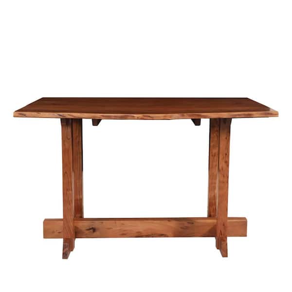 Unbranded Honey Gold Wood 48 in. Pedestal Dining Table Seats 4