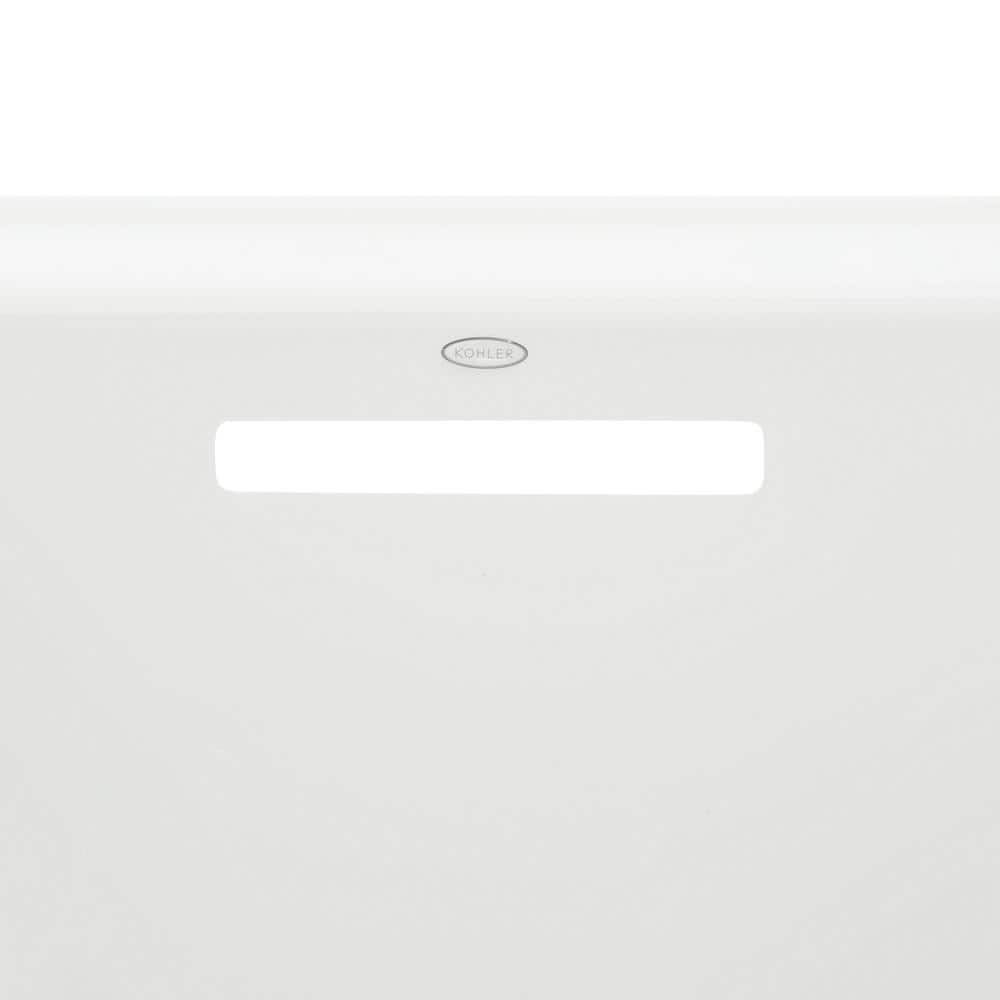 Archer 60" White Acrylic Drop-In Bathtub with Reversible Drain