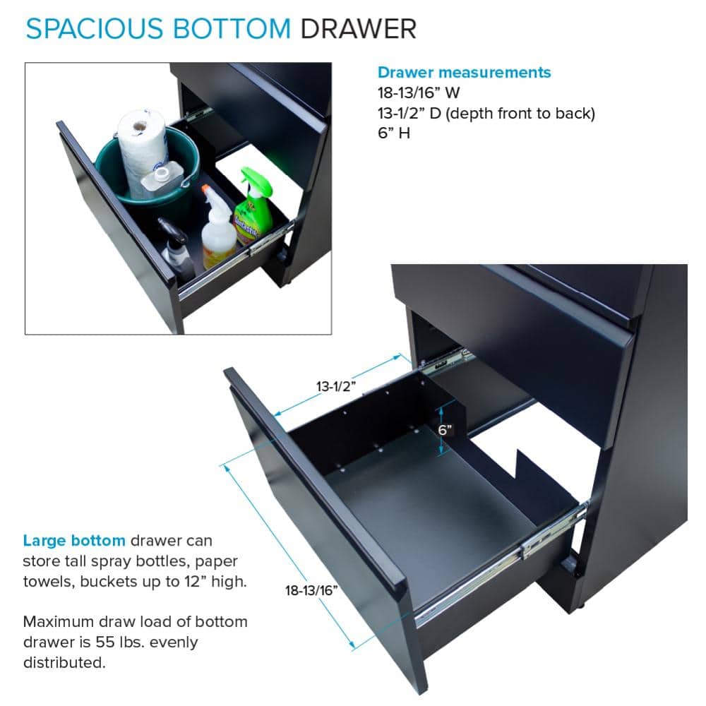 Matte Black Stainless Steel Laundry Utility Sink with Cabinet