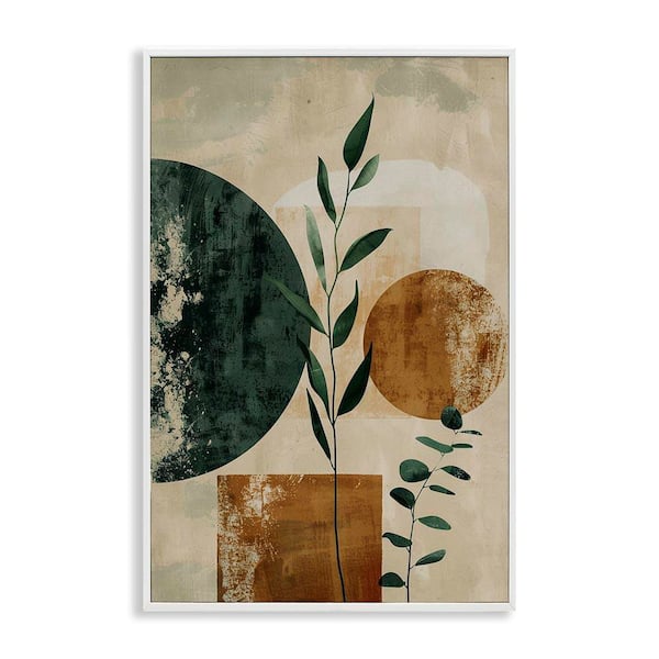Stupell Industries Rustic Sprigs & Shapes by LSR Design Studio White Framed Nature Giclee Art Print 18 in. x 12 in.