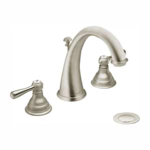 Kingsley 8 in. Widespread 2-Handle High-Arc Bathroom Faucet Trim Kit in Brushed Nickel (Valve Not Included)
