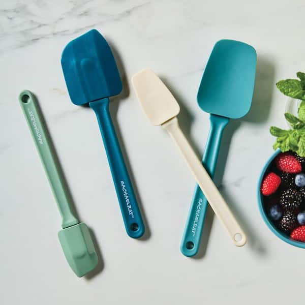 Kitchen Utensil Set, Marine Blue Small and Medium Spatulas and Scooped Spoonulas 4-Piece