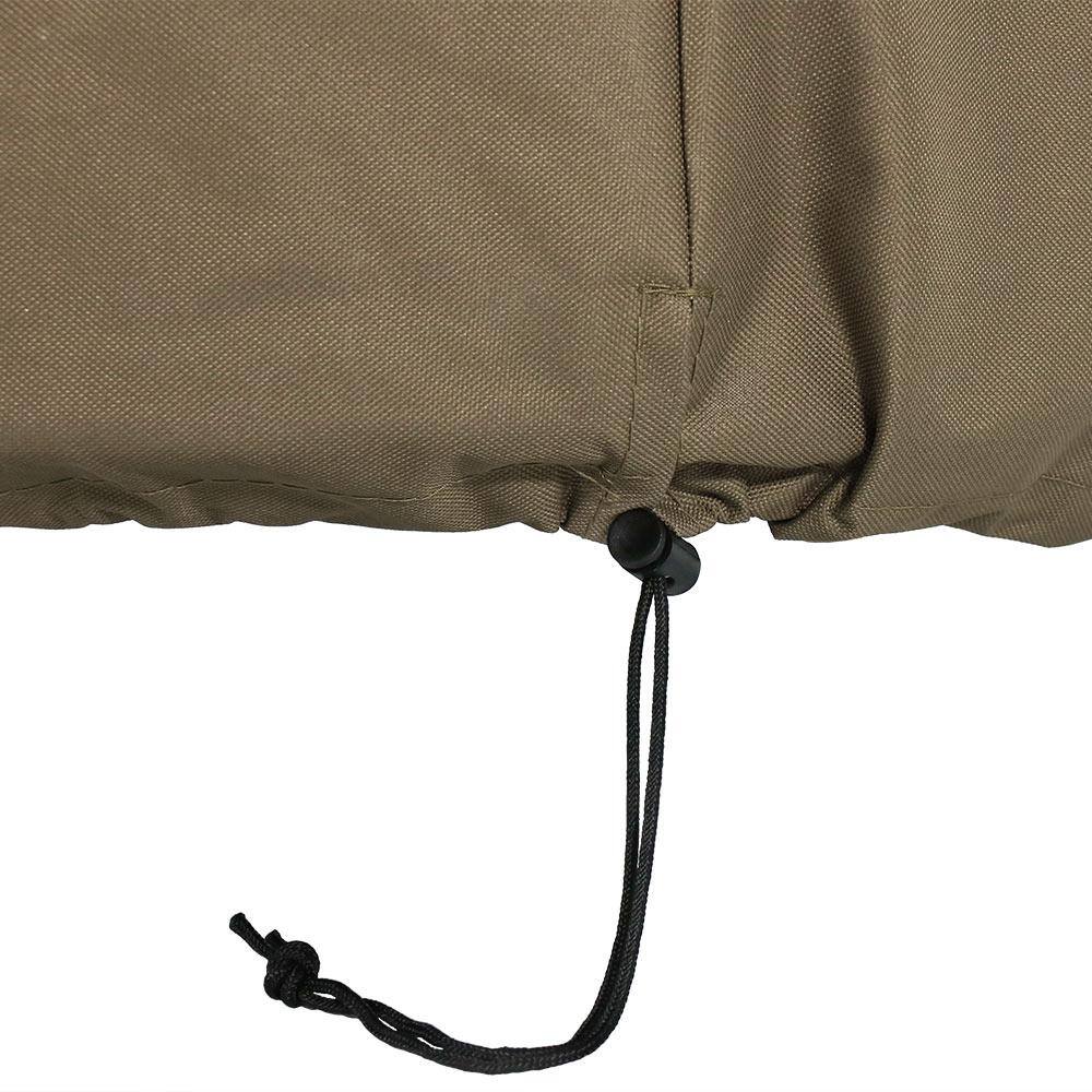 Khaki 36" Weather-Resistant Round Fire Pit Cover with Drawstring