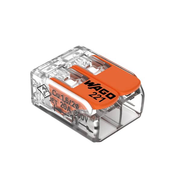221 Series Lever-Nuts 2-Conductor Wire Splicing Connector, 24-12 AWG. (10-Piece)