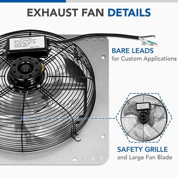 12 inch Exhaust Shutter Fan Attic Fans Cool Air Aluminum Blades Garage 940 CFM 