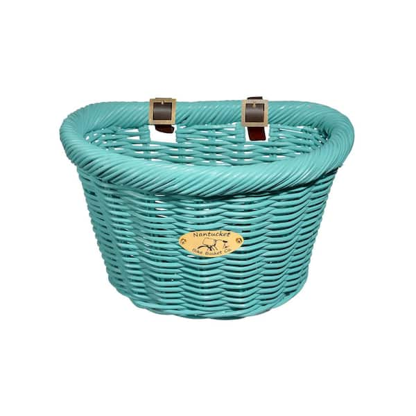 Nantucket Bicycle Basket Cruiser Adult D-Shape Basket in Turquoise