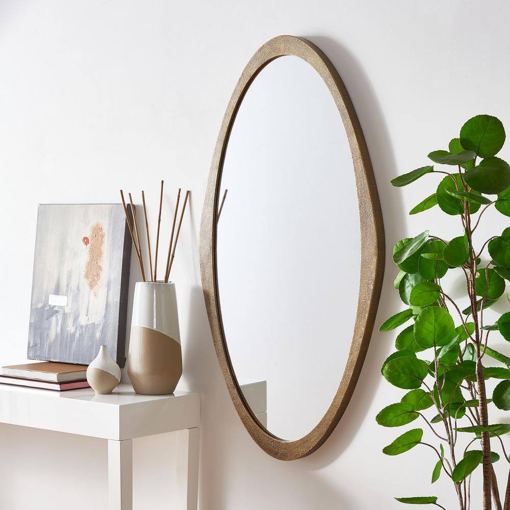 Cassini 47" Oval Brass Framed Wall Mirror