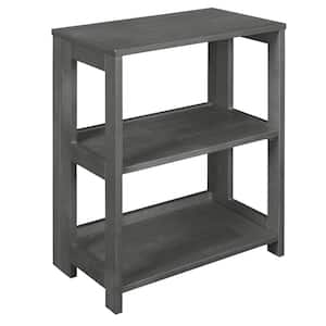 Nemus 28 in. Grey 3-Shelf High Folding Standard Bookcase