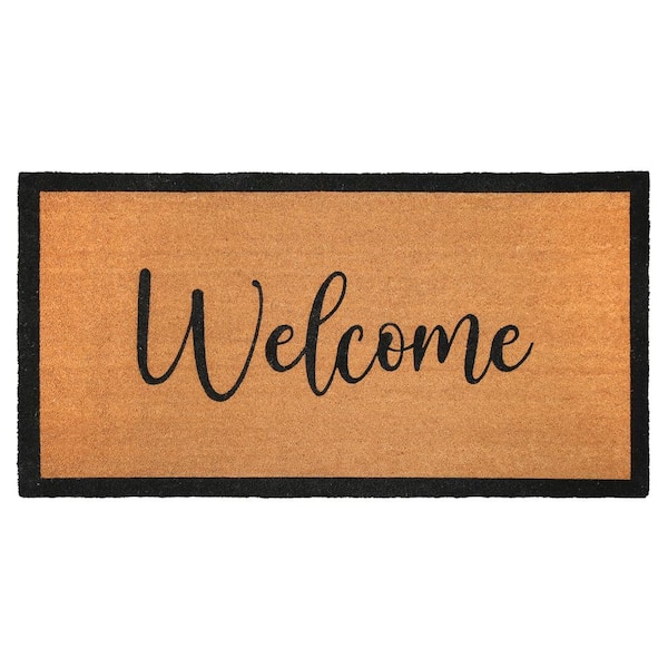 Chesapeake Coir Natural Black Non-Slip Outdoor Doormat (36 in. x 72 in.)