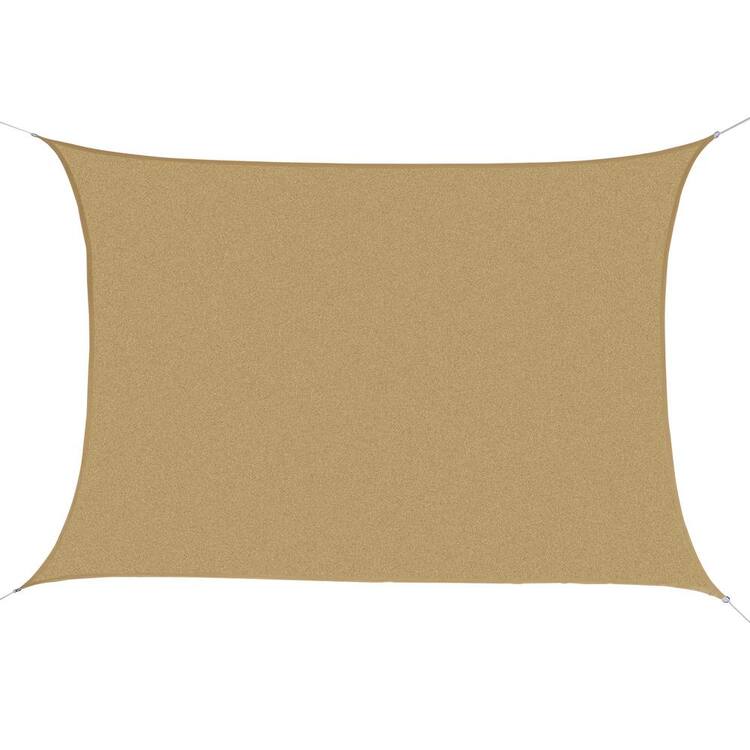 Outsunny 13 ft. x 20 ft. Sand Rectangle Outdoor Patio Sun Shade Sail