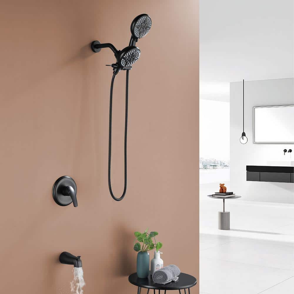 Matte Black Dual Shower Head System with Handheld