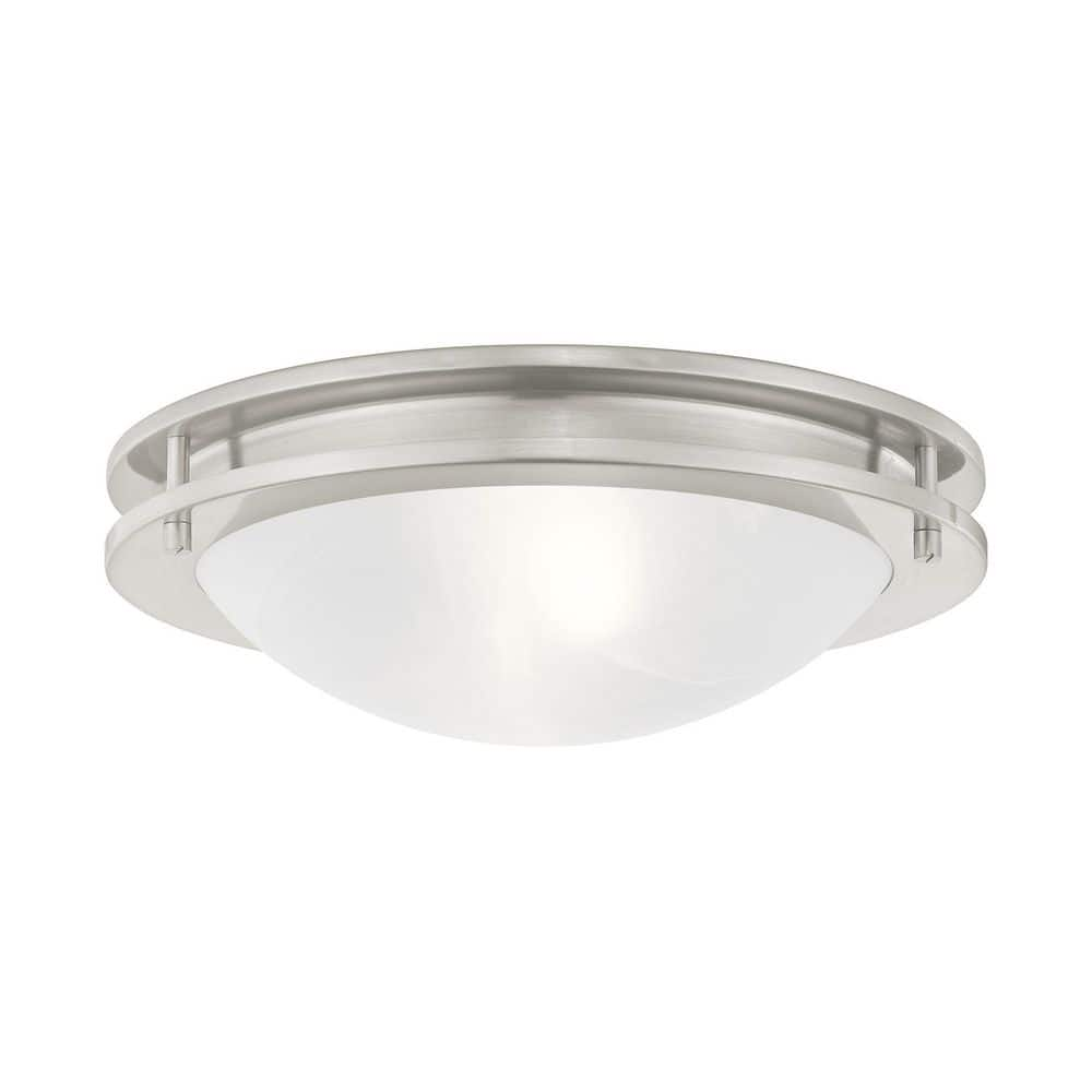 Livex Lighting Ariel 2 Light Brushed Nickel Flush Mount 7058-91 - The ...