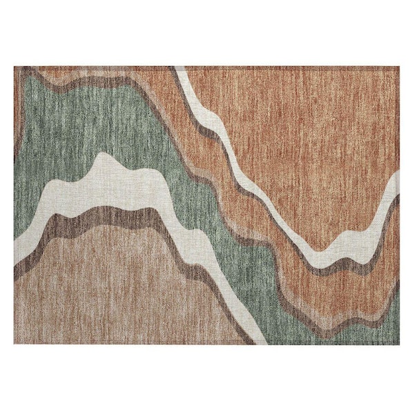 Chantille Machine Washable Indoor/Outdoor Abstract ACN2386 Copper 2 ft. x 3 ft. Accent Rug