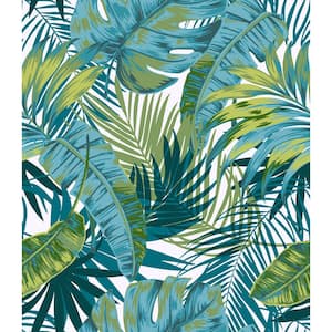 Bangalow Tropical Palm Green Vinyl Peel and Stick Wallpaper