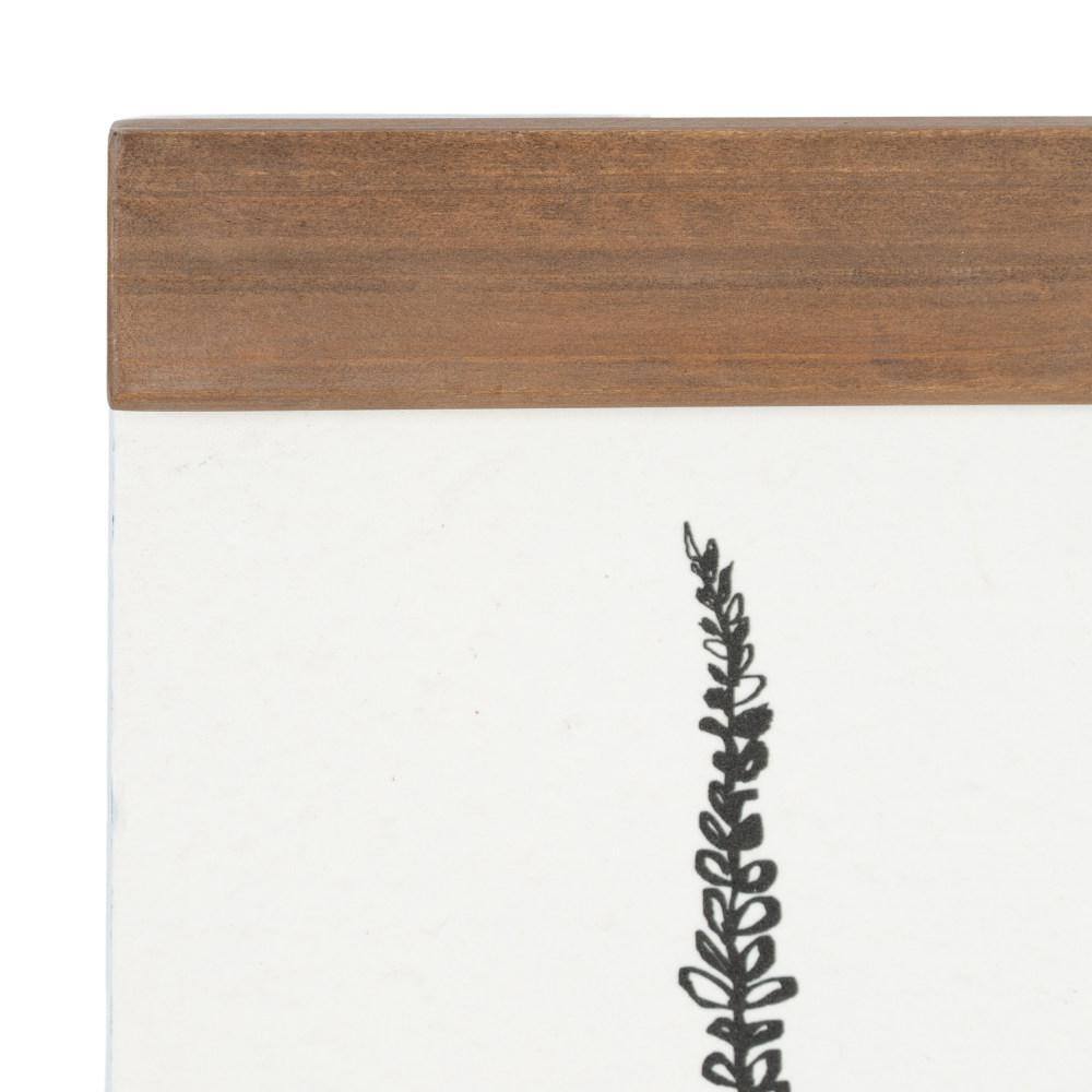 Lory Rustic Brown Botanical Art Set with Wooden Headers, 12" x 24"