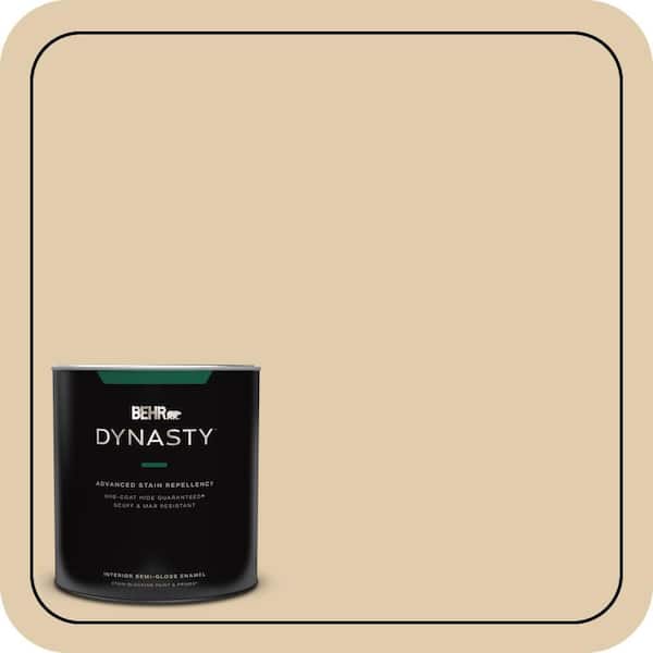 BEHR DYNASTY 1 qt. #MQ3-44 Ancient Scroll One-Coat Hide Semi-Gloss Enamel Interior Stain-Blocking Paint & Primer
