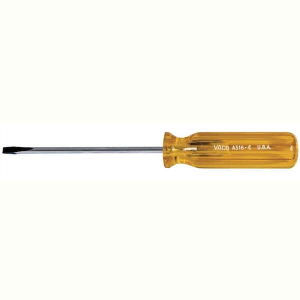 Klein Tools 3/16 in. Cabinet-Tip Flat Head Screwdriver with 4 in. Round Shank