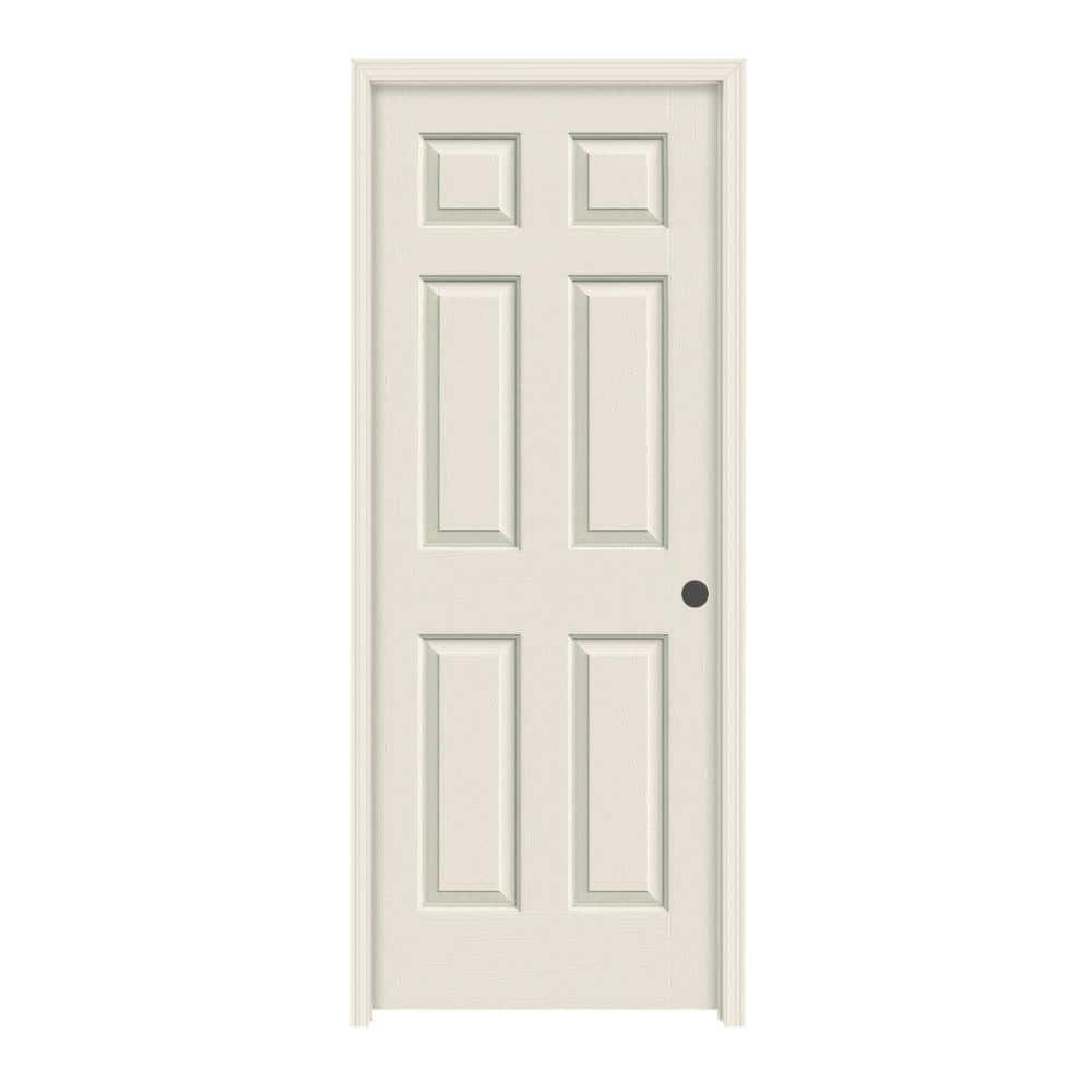 JELDWEN 30 in. x 78 in. 6 Panel Textured Composite Solid Core Primed