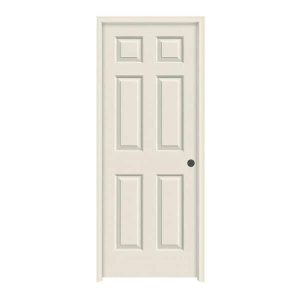 JELDWEN 30 in. x 78 in. 6 Panel Textured Composite Solid Core Primed Molded Single Prehung