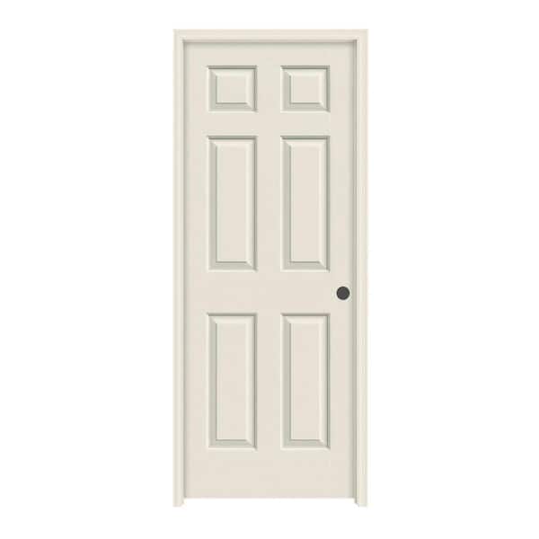 JELD-WEN 32 in. x 78 in. Textured 6-Panel Composite Solid Core Primed Molded Single Prehung Interior Door with Trim