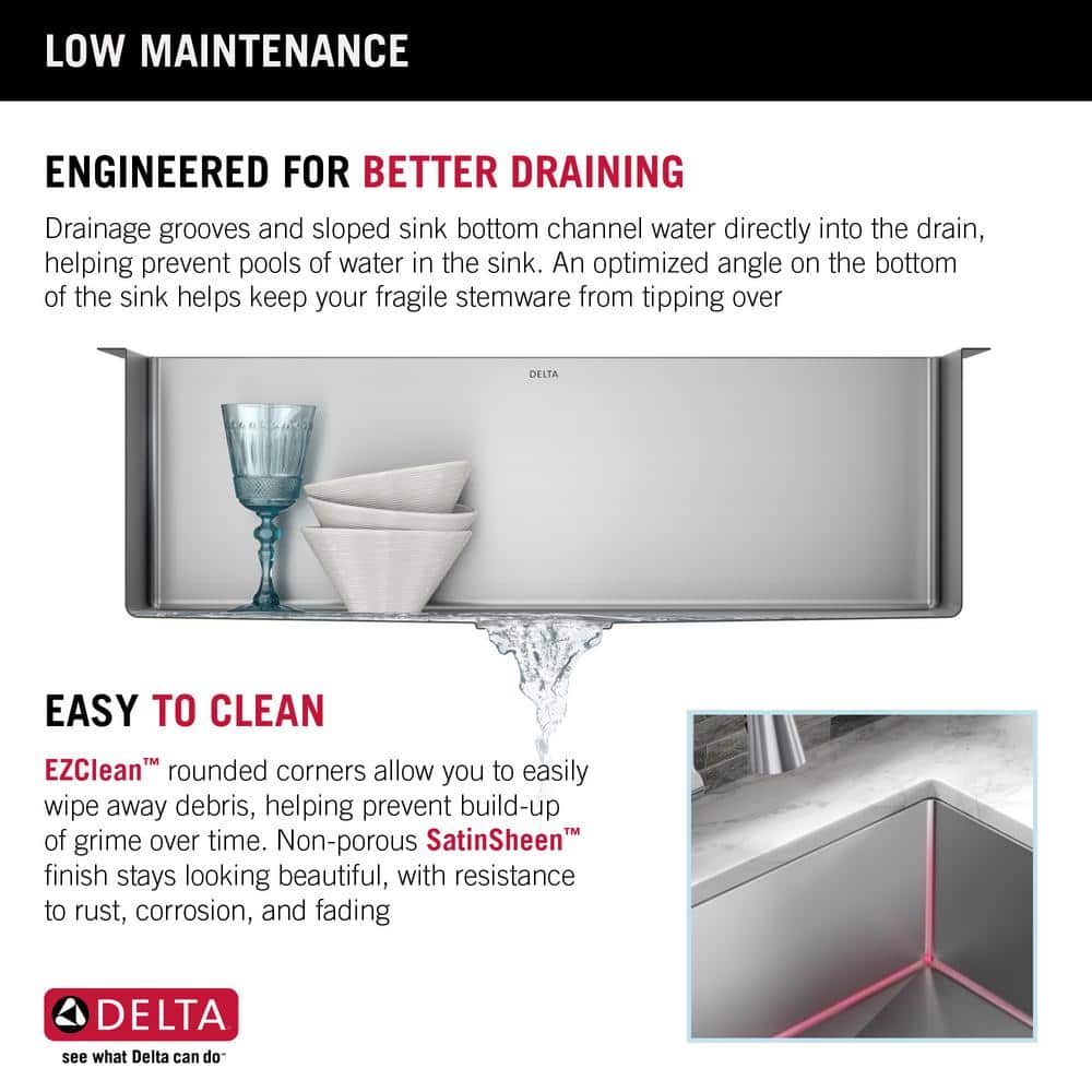 Delta 30" Stainless Steel Single Bowl Undermount Kitchen Sink
