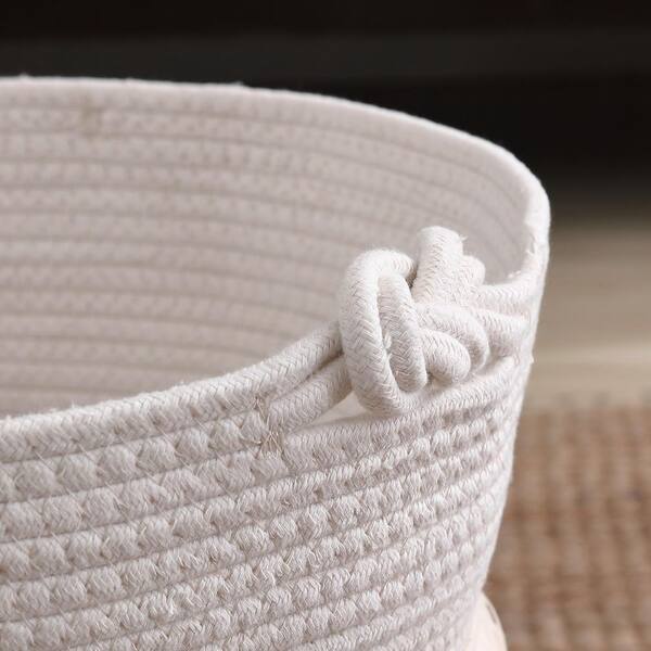 Woven Cotton Rope Storage Basket, Cube Changing Table Organizer