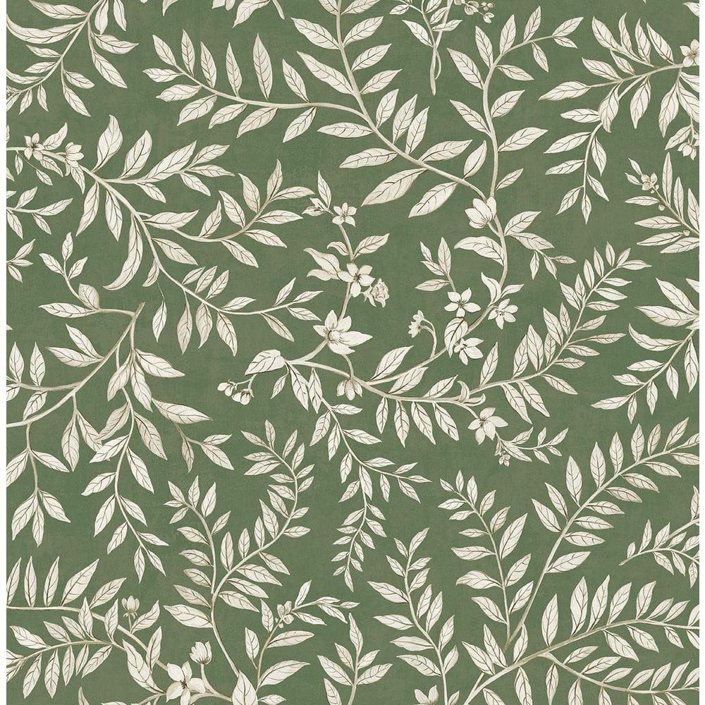 30.75 sq. ft. Pine Field Vining Leaf Trail Premium Matte Non-Woven Paper Peel and Stick Wallpaper Roll price history on PriceWatchPro