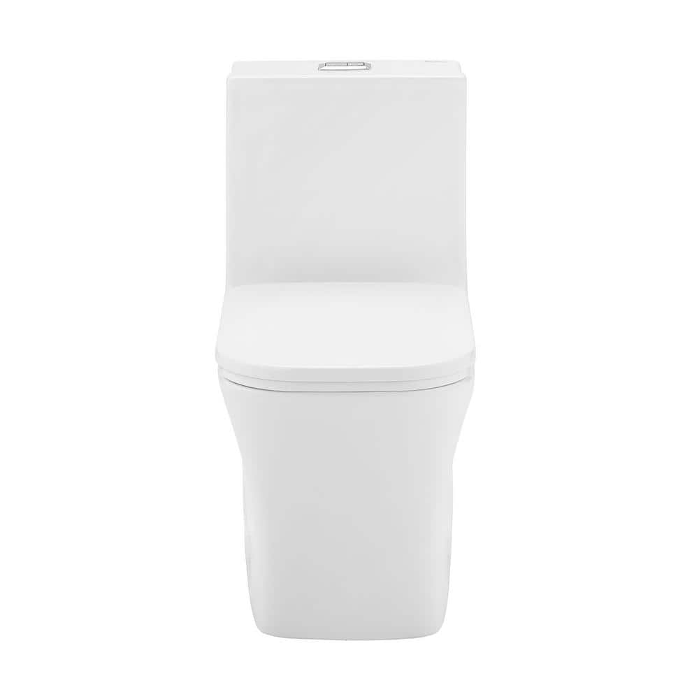 Elongated High-Efficiency Dual-Flush Free-Standing Toilet in White