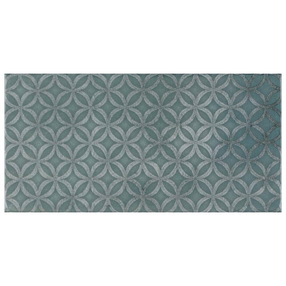 Camden 8" x 4" Emerald Ceramic Patterned Subway Tile