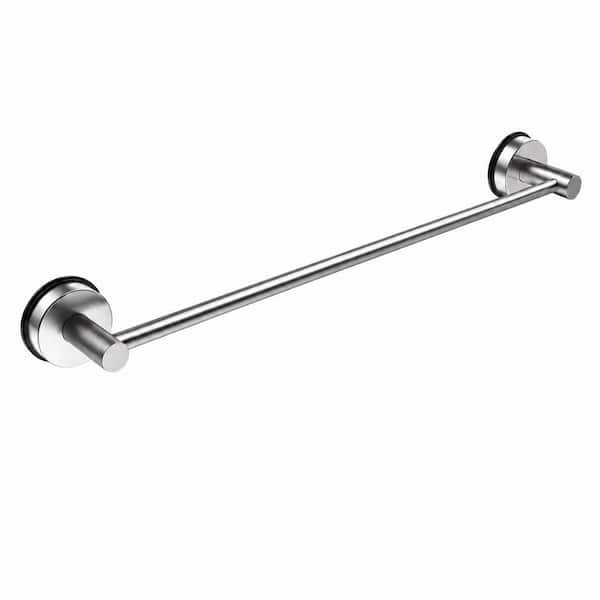 Adjustable Stainless Steel Suction Cup Towel Bar for Bathroom Wall Mount, Brushed Silver, 14.6 to 24 in.