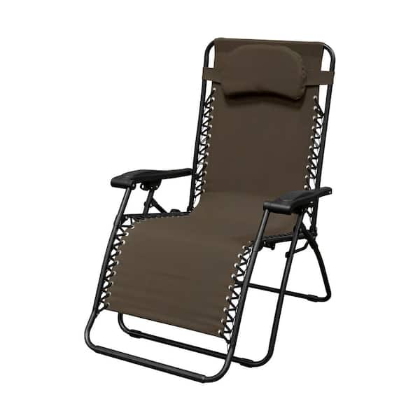 Caravan Sports Infinity Oversized Brown Metal Zero Gravity Patio Chair