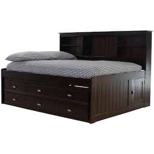 Mission Espresso Brown Full Sized Bookcase Daybed with 6-Drawers