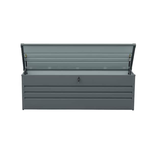 260 gal. Metal Outdoor Deck Box in Dark Gray