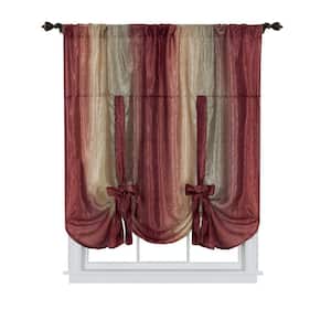 Ombre 50 in. W x 63 in. L Polyester Light Filtering Window Panel in Burgundy
