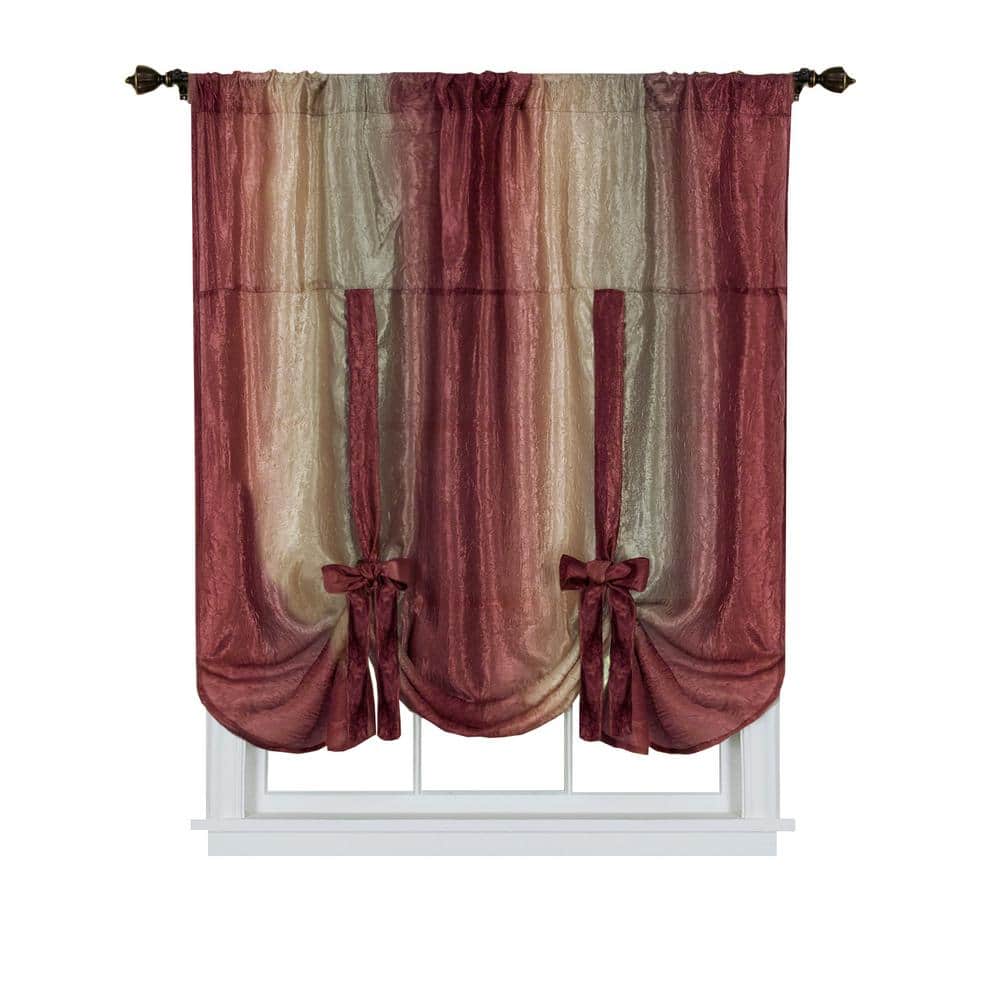 Ombre Window Curtain Tie Up Shade 50x63-Blush Achim Importing Co 