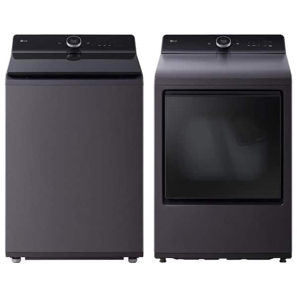 5.5 cu. ft. SMART Top Load Washer and 7.3 cu. ft. Dryer Set in Matte Black