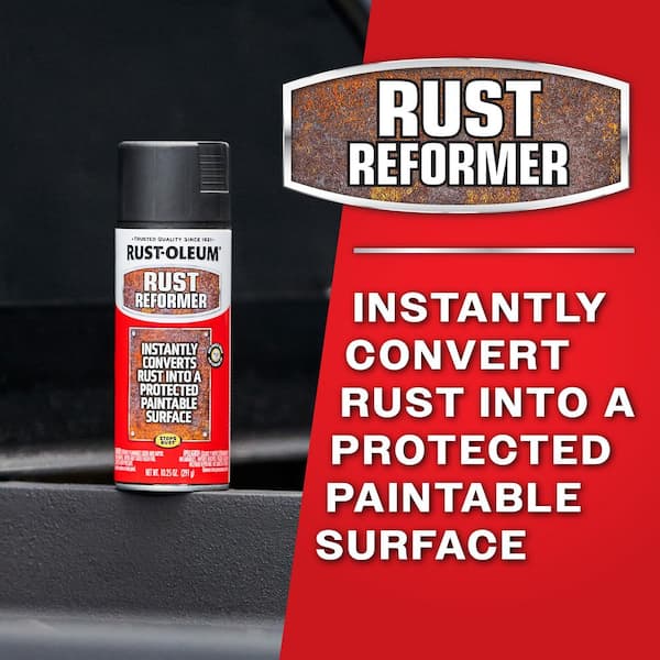 10.25 oz. Rust Reformer Flat Black Spray Paint (6-Pack)