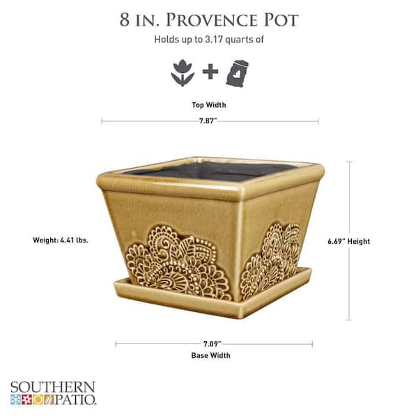 Southern Patio Roman Small 8 in. x 7.8 in. 5 Qt. Brown Ceramic Indoor Pot  CRM-081531 - The Home Depot