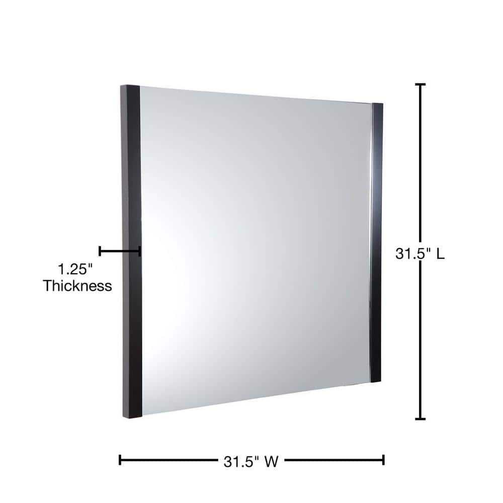 Espresso Wood Framed Square Bathroom Vanity Mirror