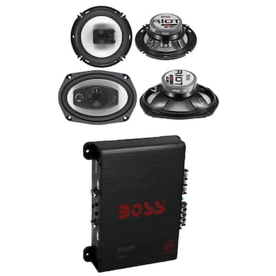 6 in. x 9 in. 500-Watt 4 Way Car plus 6.5 in. 300-Watt 3-Way Speakers plus 400-Watt 4-Ch Amp (2-Pack)