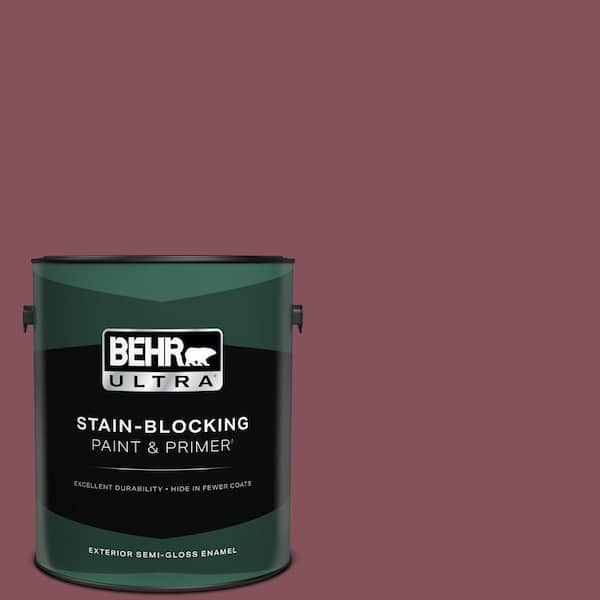 BEHR ULTRA 1 gal. #PPU1-15 So Merlot Semi-Gloss Enamel Exterior Paint & Primer