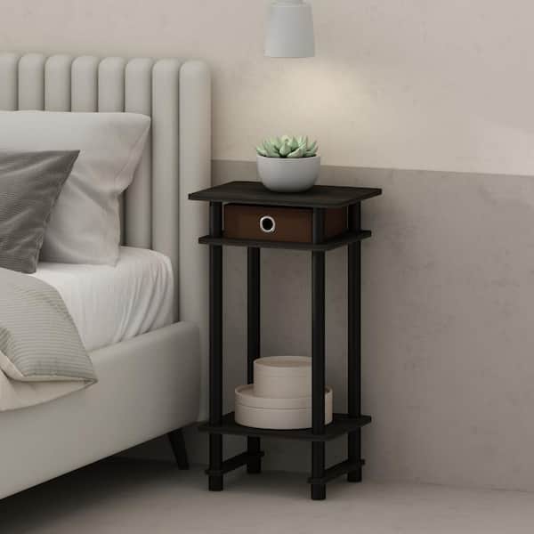 Furinno Turn-N-Tube Espresso/Brown 1 Drawer 15.55in W Nightstands