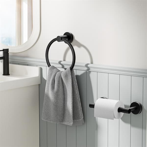2-Piece Bath Hardware Set with Mounting Hardware in Matte Black