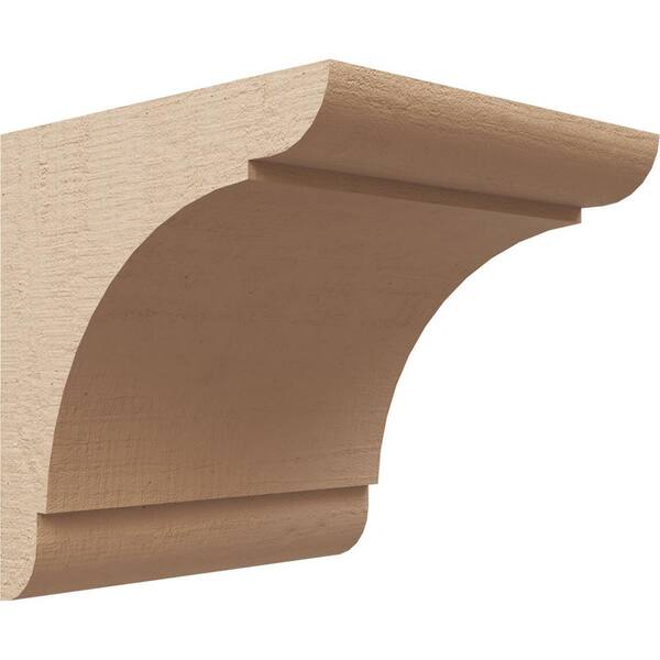 Ekena Millwork 7 in. x 7 in. x 7 in. Wide Olympic Rough Cedar Woodgrain TimberThane Corbel, Primed Tan