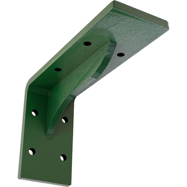 Ekena Millwork 2 in. x 3 3/4 in. x 6 in. Hammered Deep Green Embrey Steel Bracket