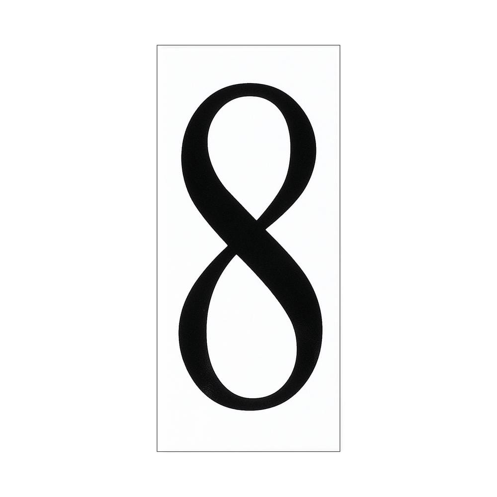 Address Light Collection White Plastic Number 8 Tile