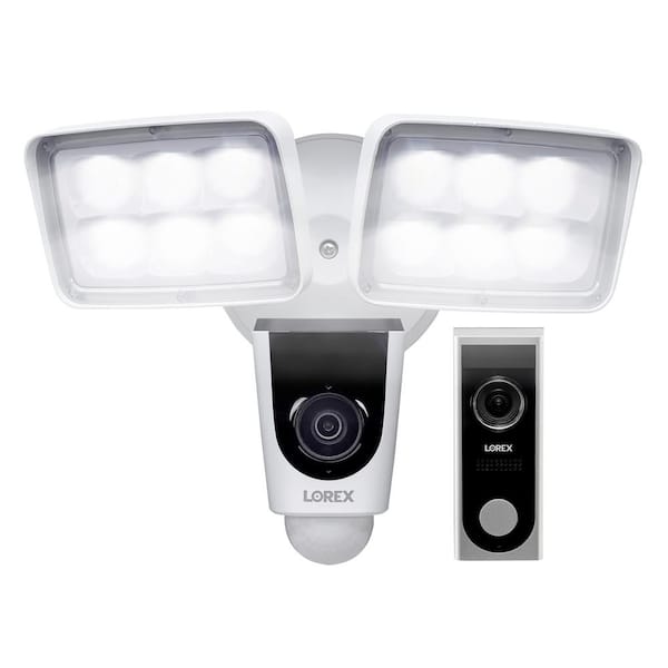 Lorex Home Monitoring Kit Featuring 1080p HD Wi-Fi Floodlight Security Camera and 1080p HD Wired Wi-Fi Video Doorbell