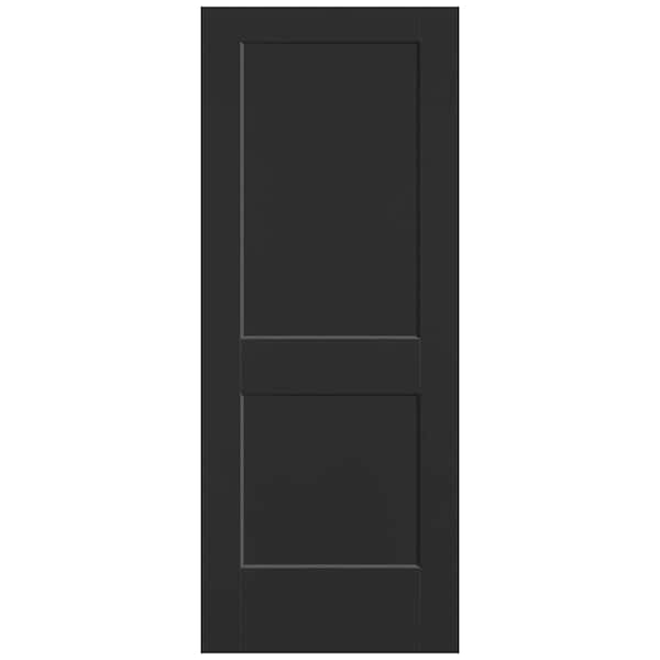 Masonite 32 in. x 80 in. 2-Panel Logan Single Bore Solid Core Jet Black Molded Composite Interior Door Slab